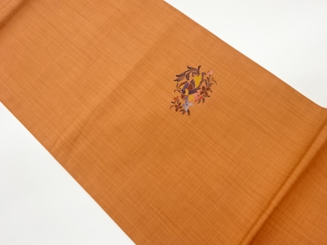 JAPANESE KIMONO / VINTAGE FUKURO OBI / WOVEN FLOWER & BIRD